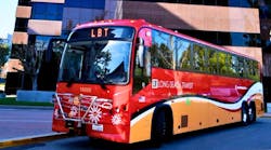 LBT launched its first battery electric commuter bus to service the UCLA route. LBT launched its first battery electric commuter bus to service the UCLA route.