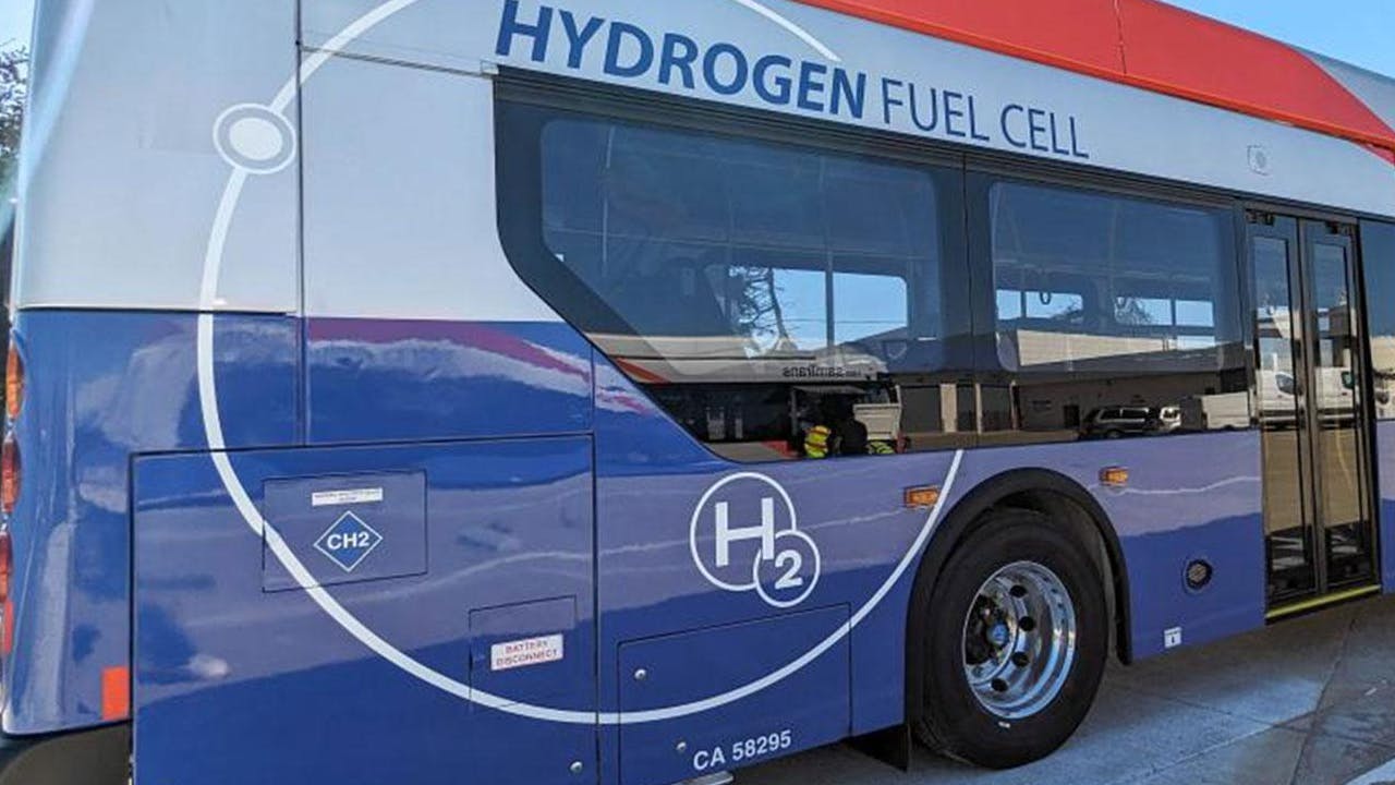 SamTrans hydrogen fuel cell bus.
