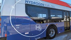 SamTrans hydrogen fuel cell bus. SamTrans hydrogen fuel cell bus.