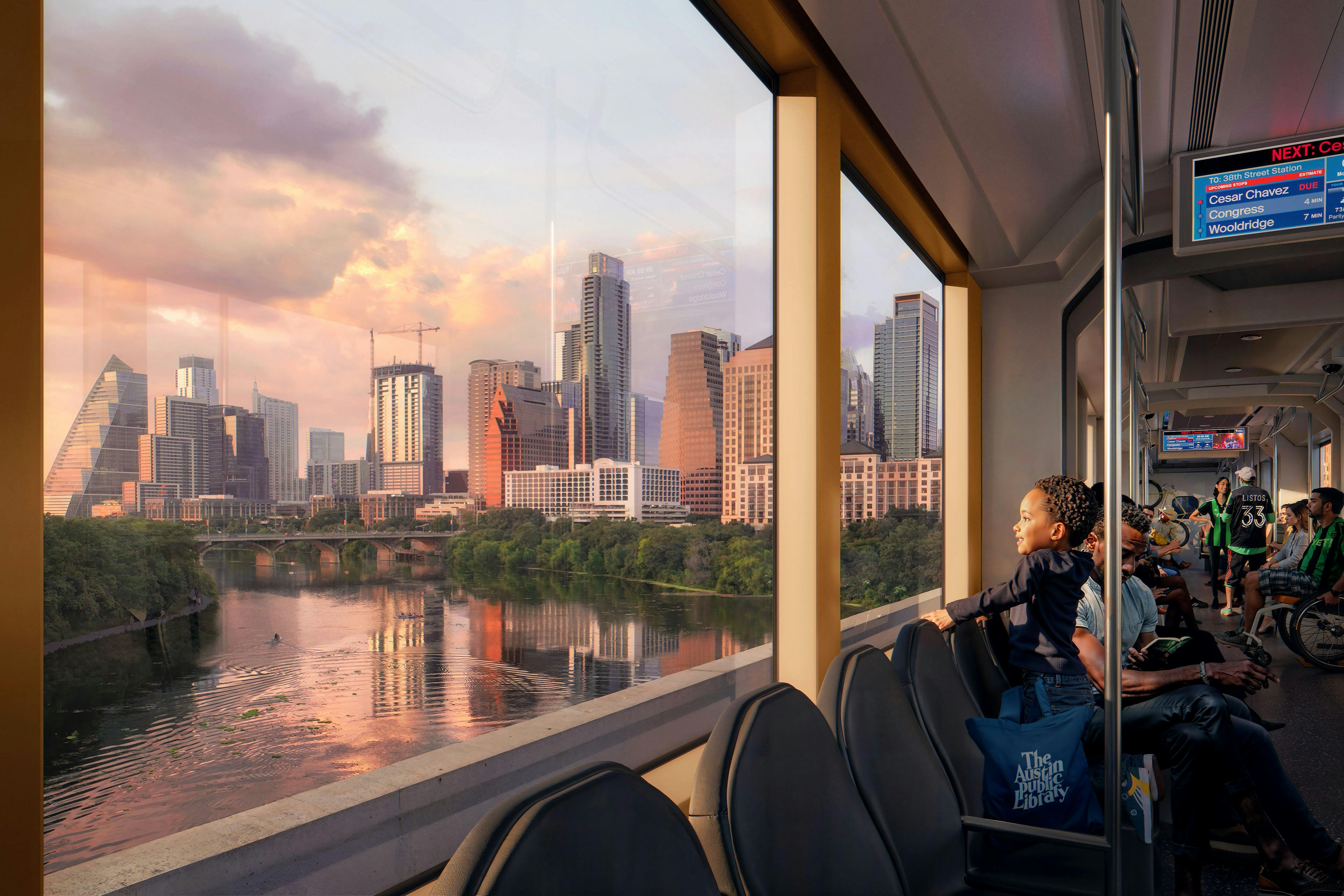 A rendering of the Austin Light Rail Phase 1 project.