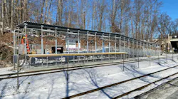 Outbound side of Wellesley Square Station featuring a new freestanding mini-high platform.