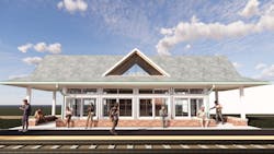 A rendering of the 115th Street/Morgan Park Station. A rendering of the 115th Street/Morgan Park Station.