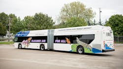 MTD’s New Flyer 60-foot hydrogen fuel cell electric bus. MTD’s New Flyer 60-foot hydrogen fuel cell electric bus.