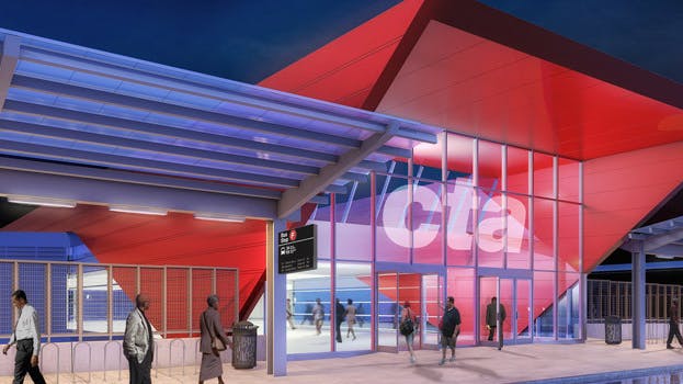A rendering of the Dan Ryan Red Line station.