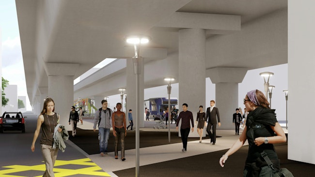 Chicago Transit Authority has released its final development concepts for the space under the new ‘L’ tracks between the Lawrence and Bryn Mawr stations.