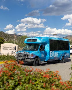 The Blue Bus' commuter bus. The Blue Bus' commuter bus.