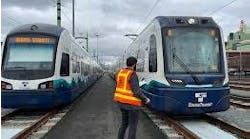 Sound Transit's wig-wag train pilot entered service on March 11. Sound Transit's wig-wag train pilot entered service on March 11.