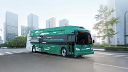 New Flyer’s Xcelsior CHARGE FC™ is the next generation model of its zero-emission hydrogen fuel cell-electric bus, delivering longer range, better energy recovery while being smart city capable. New Flyer’s Xcelsior CHARGE FC™ is the next generation model of its zero-emission hydrogen fuel cell-electric bus, delivering longer range, better energy recovery while being smart city capable.