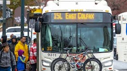 Denver RTD Colfax bus. Denver RTD Colfax bus.