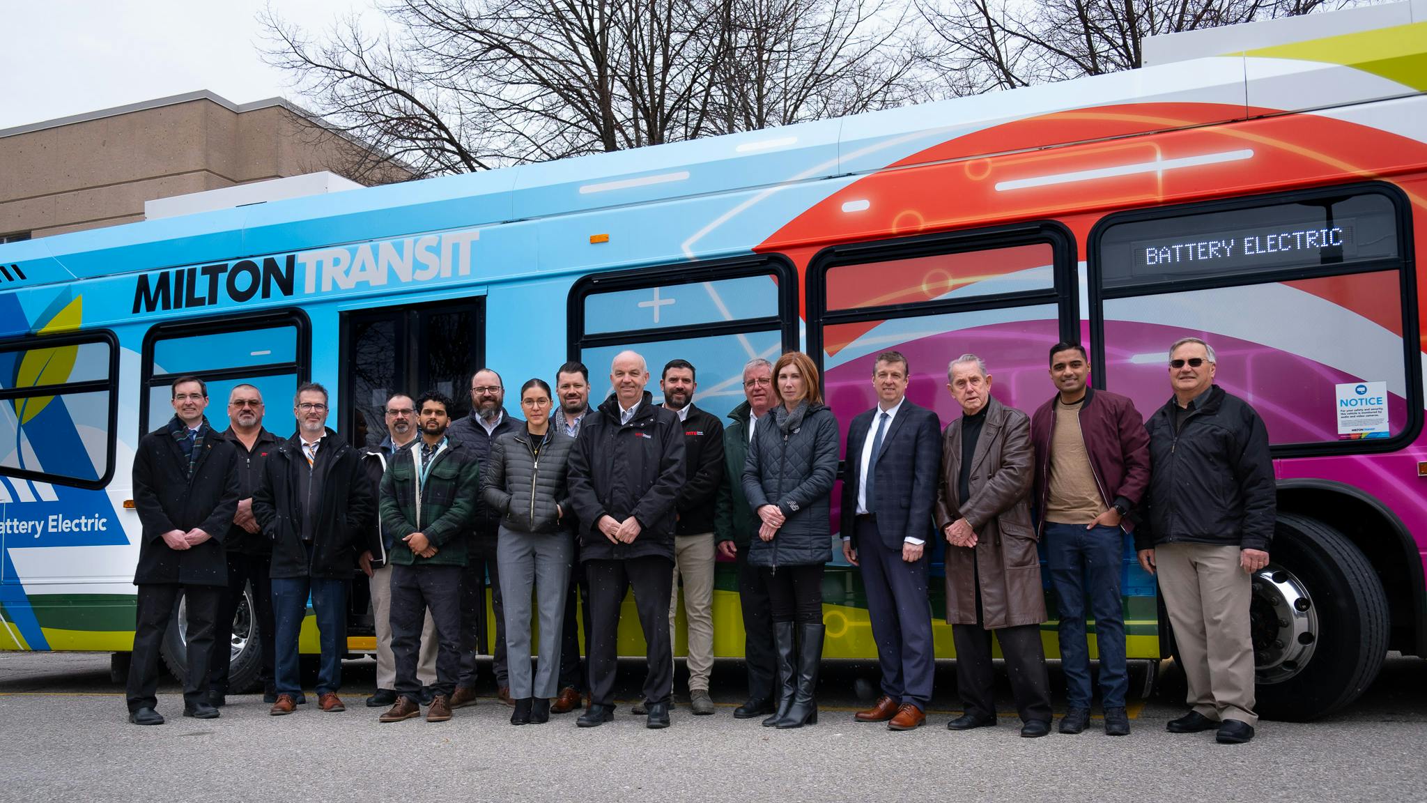 Town of Milton Council takes first ride on mid-life diesel-to-electric bus.