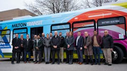 Town of Milton Council takes first ride on mid-life diesel-to-electric bus. Town of Milton Council takes first ride on mid-life diesel-to-electric bus.