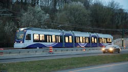 MDOT MTA Purple Line LRV. MDOT MTA Purple Line LRV.
