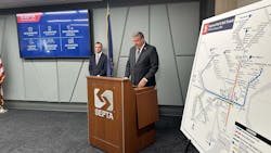 SEPTA Interim General Manager Scott A. Sauer speaking on the agency's proposed FY26 operating and capital budgets on April 10. SEPTA Interim General Manager Scott A. Sauer speaking on the agency's proposed FY26 operating and capital budgets on April 10.