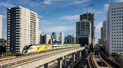 brightline florida train runs on elevated tracks