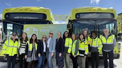 King County Executive Shannon Braddock and King County Metro General Manager Michelle Allison are joined by King County’s Executive Climate Director Marissa Aho (to the right of Braddock) and King County Metro’s Zero Emission and Sustainability Teams.