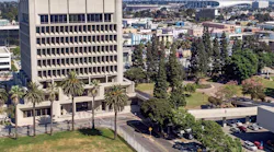 office building in city of inglewood in background