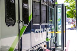 LADOT Cityride bus. LADOT Cityride bus.