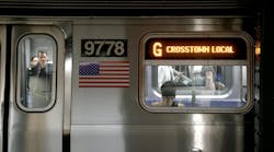 people ride in new york city transit subway G crosstown train people ride in new york city transit subway G crosstown train
