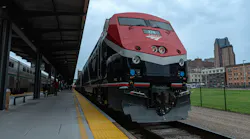 Amtrak borealis train parks at platform