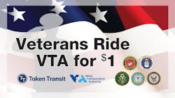 Santa Clara VTA six-month Veteran’s Fare Pilot Program graphic. Santa Clara VTA six-month Veteran’s Fare Pilot Program graphic.