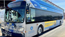 CapMetro bus parked in Bus yard CapMetro bus parked in Bus yard