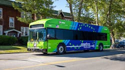 St. Louis Metro battery-electric bus. St. Louis Metro battery-electric bus.