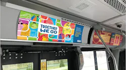 An example of how Together We Go artwork will look inside Muni buses.