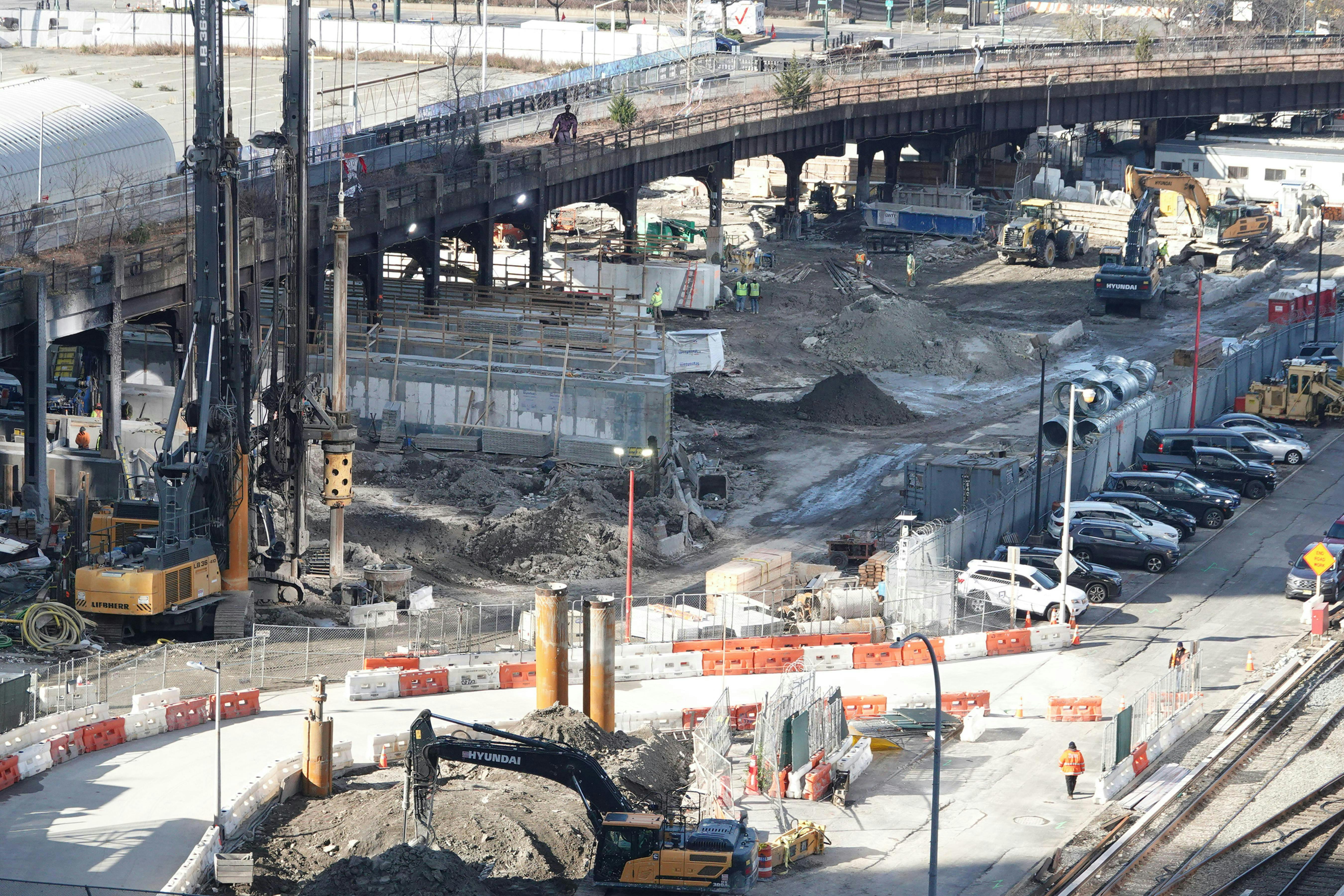 Construction happening on the Hudson Yards Concrete Casting Section 3 project on Dec. 3, 2024.