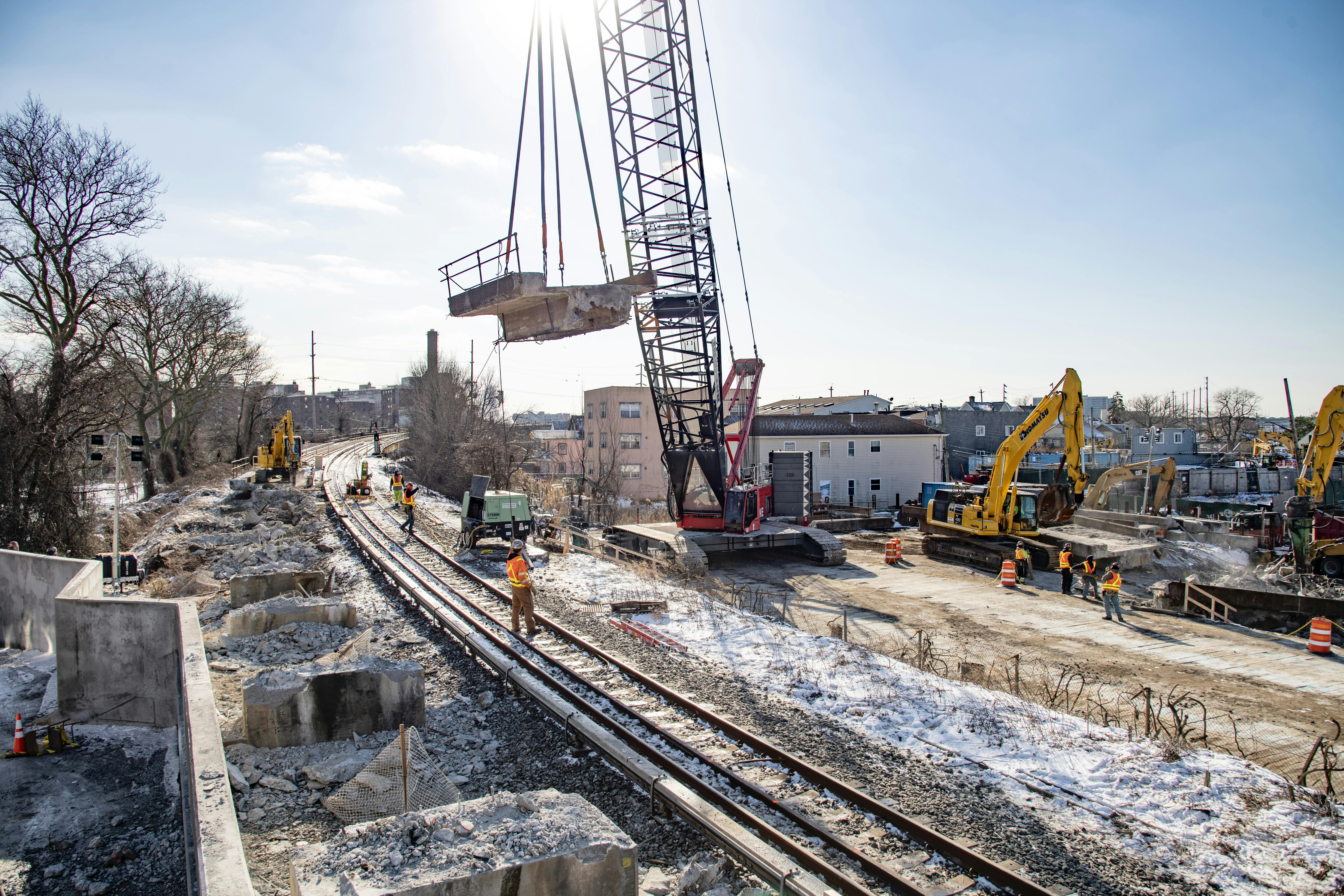 January 2025 stage of work, including building new Hammels Wye viaduct and repairing South Channel Bridge.