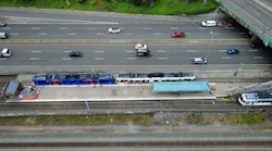 A drone shot of the NE 82nd Ave. MAX Station project.