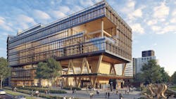rendering of life sciences building with larger WMATA rail station in the lobby rendering of life sciences building with larger WMATA rail station in the lobby