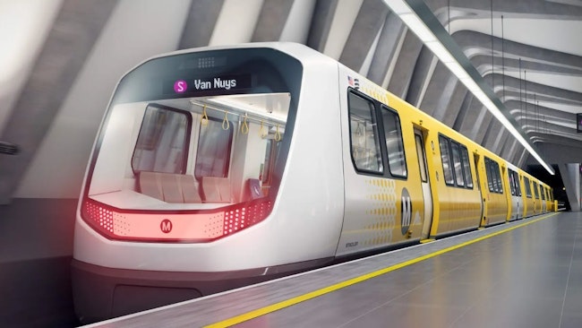 A rendering of a Sepulveda Transit Corridor train.