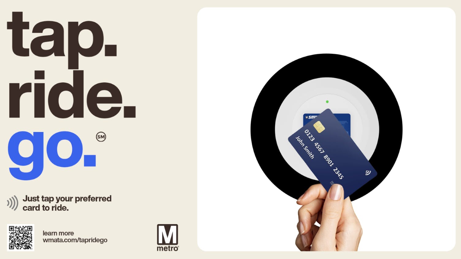 WMATA's Tap. Ride. Go. payment option is now available on its rail system.