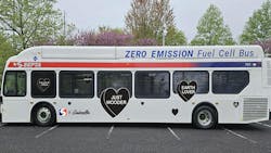 This is the first two of 10 hydrogen fuel-cell electric buses expected to enter revenue service this year. This is the first two of 10 hydrogen fuel-cell electric buses expected to enter revenue service this year.