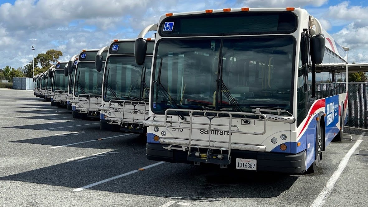 SamTrans zero-emission buses.