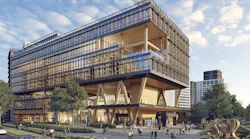 rendering of life sciences building with larger WMATA rail station in the lobby