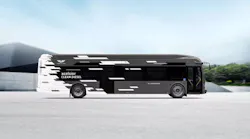 A Xcelsior® 60-foot clean-diesel transit bus.
