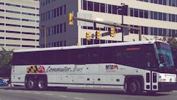 A Maryland Transit Administration commuter bus. A Maryland Transit Administration commuter bus.