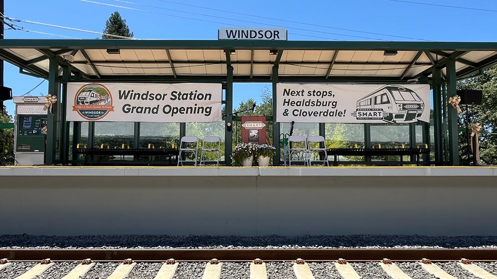 STV celebrated the opening of the new Windsor commuter rail station and 3.2-mile extension with SMART in Windsor, Calif.
