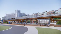 rendering of botanical garden station with new platform and canopy