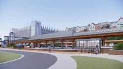 rendering of botanical garden station with new platform and canopy rendering of botanical garden station with new platform and canopy