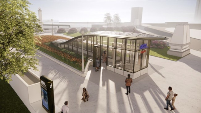 Rendering of Metra's improved Van Buren Street Station