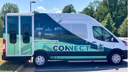 The Connect AV shuttle. The Connect AV shuttle.