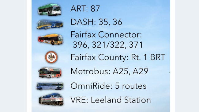 graphic with cut outs of buses and trains lined up with the agency name and project name