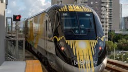 A Brightline Charger locomotive. A Brightline Charger locomotive.