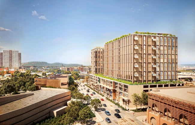 A rendering of the new TOD project at New Haven Union Station.