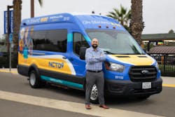 Nicholas A. Sofoul, AICP. next to a NCTD vehicle. Nicholas A. Sofoul, AICP. next to a NCTD vehicle.