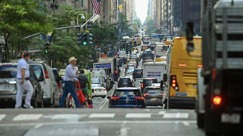 Madison Avenue looking north from 41st St. on July 6, 2022, shows traffic and congestion in the Central Business District.
