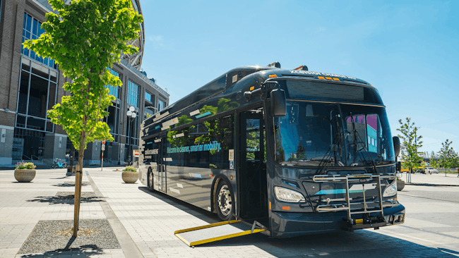 A Xcelsior CHARGE NG™ 40-foot battery-electric transit bus.