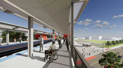 A rendering of the Michigan Avenue station platform view.